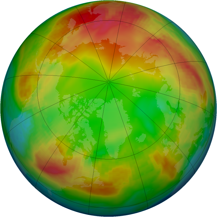Arctic ozone map for 16 January 1982
